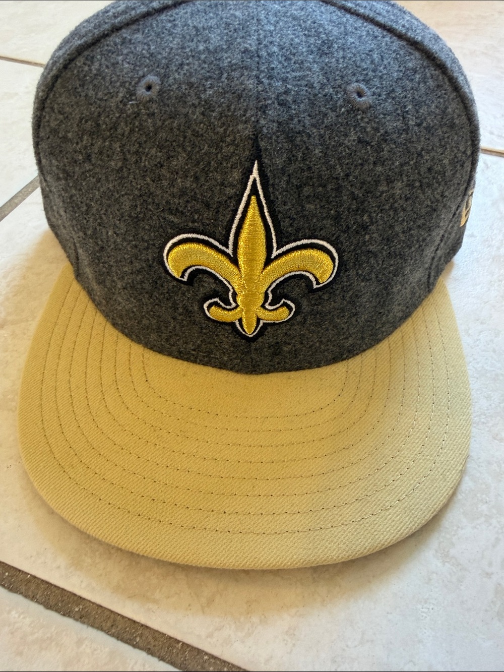 New Era Grey Crown with Yellow Brim Fleur-de-Lis